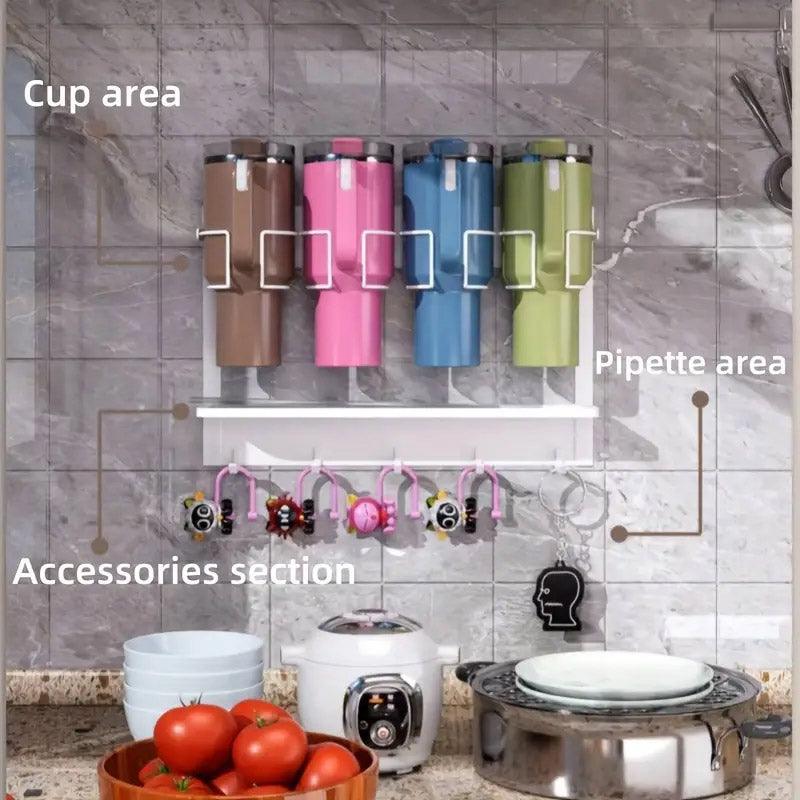 Magnetic 4 Cup Holder Rack Two Colours Set | StorageOZ