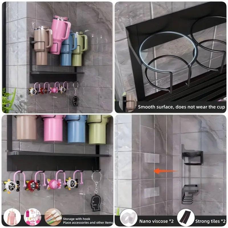 Magnetic 4 Cup Holder Rack Two Colours Set | StorageOZ