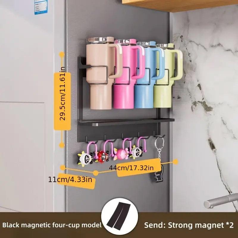 Magnetic 4 Cup Holder Rack Two Colours Set | StorageOZ