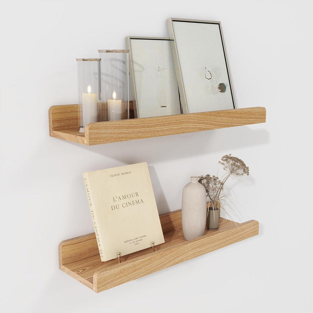 Wooden Floating Wall Shelf Two Finishes Set | StorageOZ