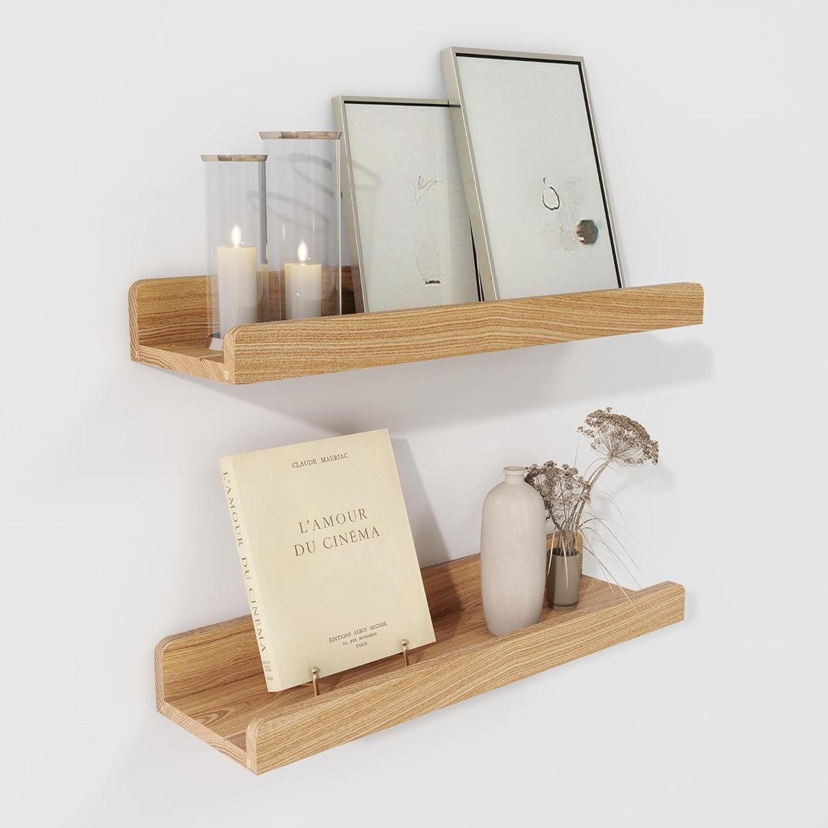 Wooden Floating Wall Shelf Two Finishes Set | StorageOZ