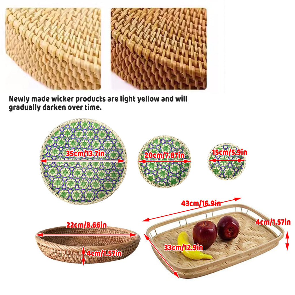 Rattan Tray and Basket Set in Three Styles | StorageOZ