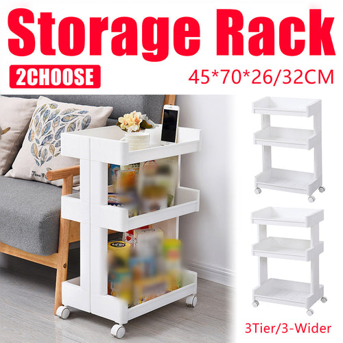 3 Tier Rolling Bathroom Cart Two Widths Set | StorageOZ