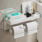 Wall Toilet Paper Holder with Phone Shelf | StorageOZ