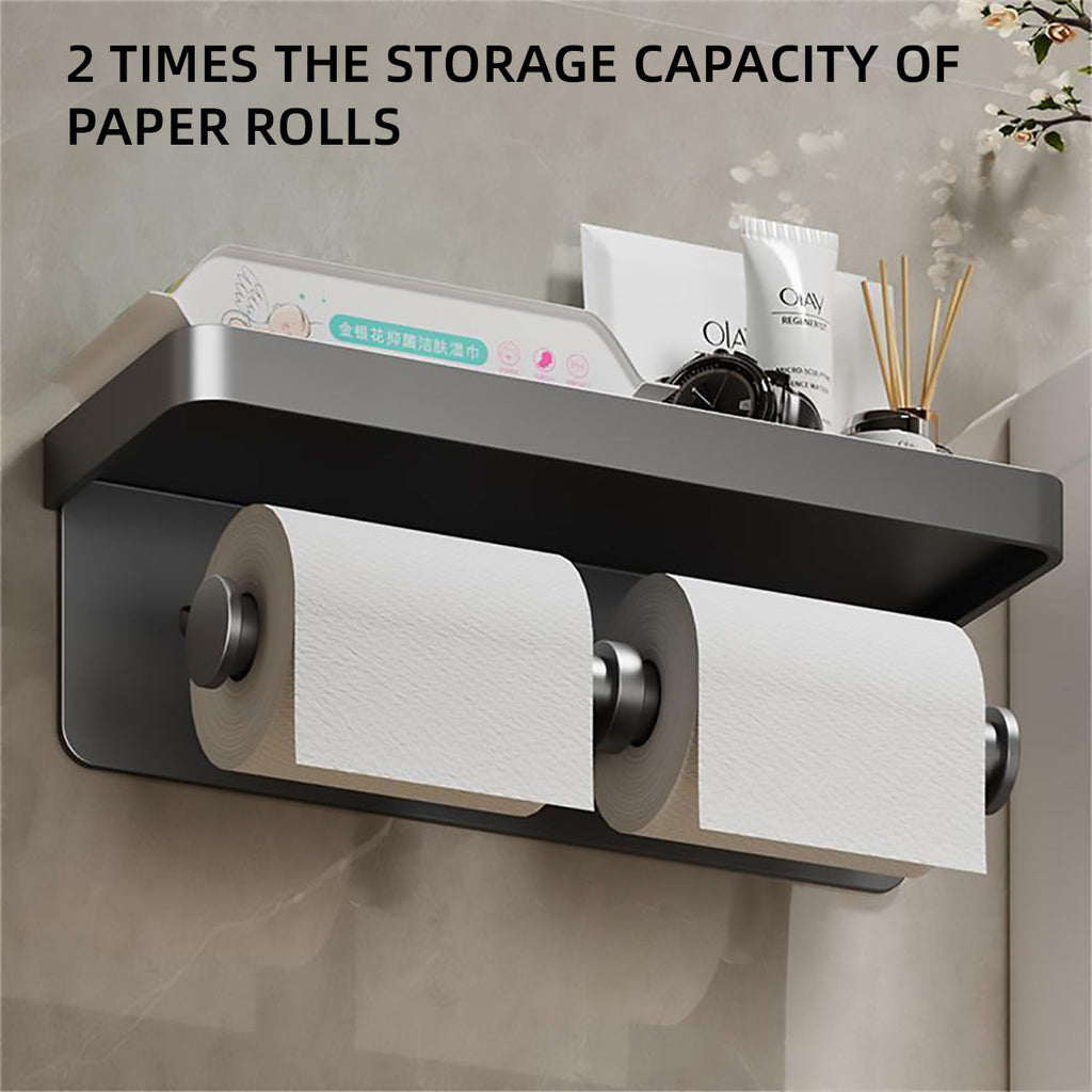 Wall Toilet Paper Holder with Phone Shelf | StorageOZ