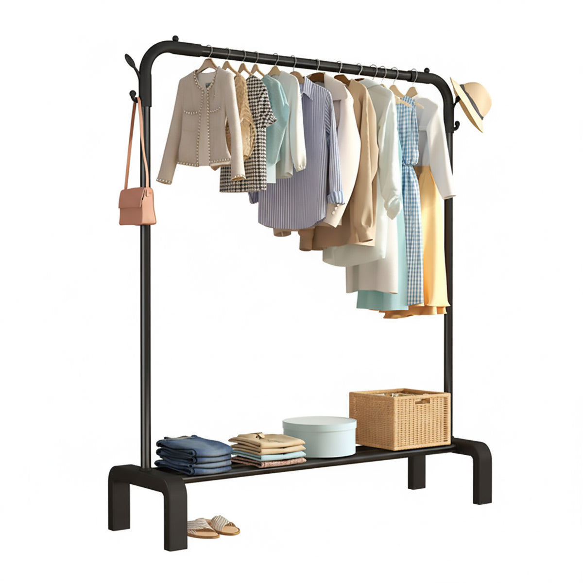 130cm Metal Clothes Rack Two Colours Set | StorageOZ