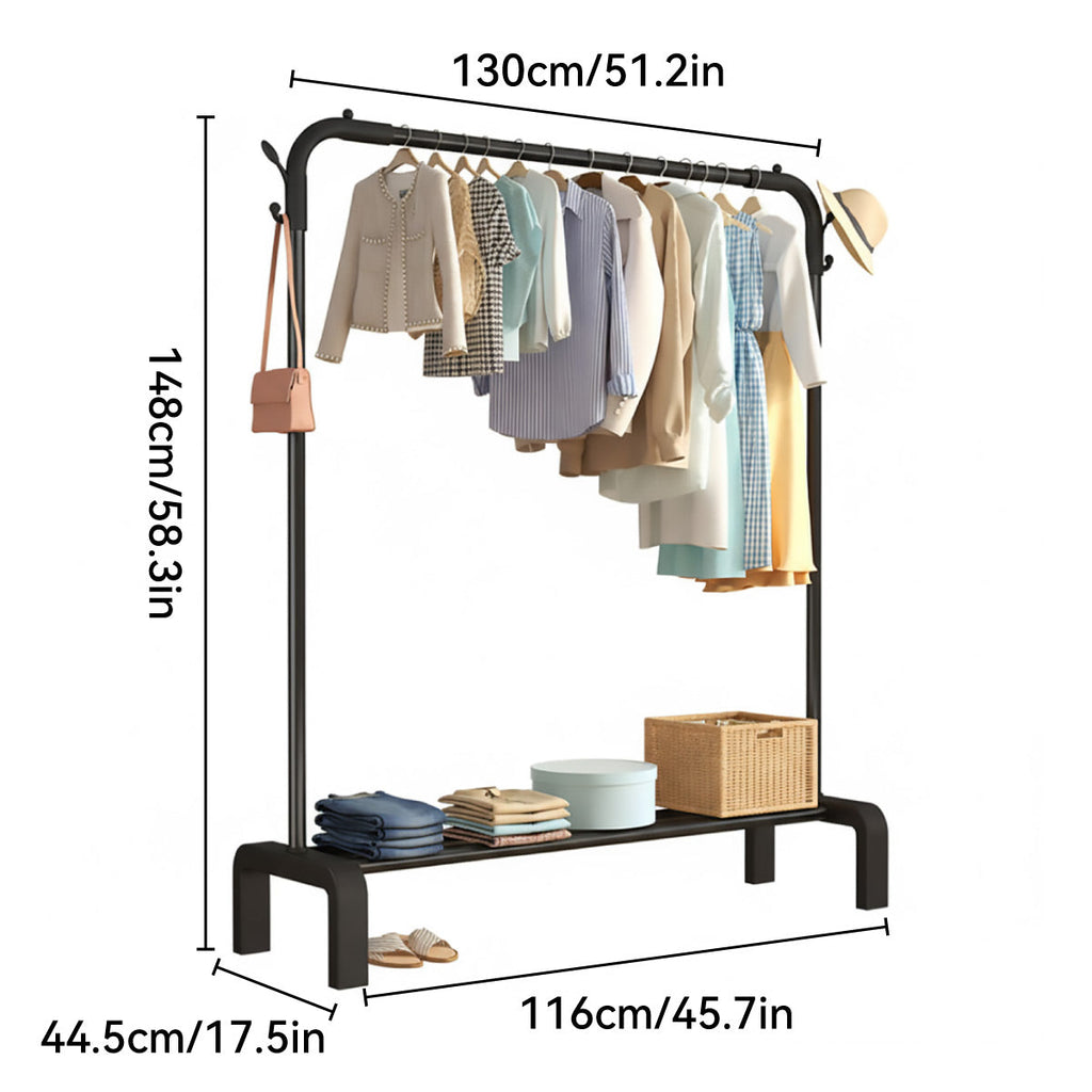 130cm Metal Clothes Rack Two Colours Set | StorageOZ