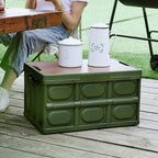 30L Folding Storage Box with Wooden Lid Set | StorageOZ
