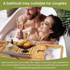 Extendable Bamboo Bathtub Caddy Tray Rack | StorageOZ