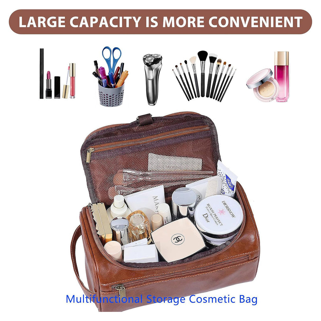 Large PU Makeup Storage Bag in Two Browns | StorageOZ