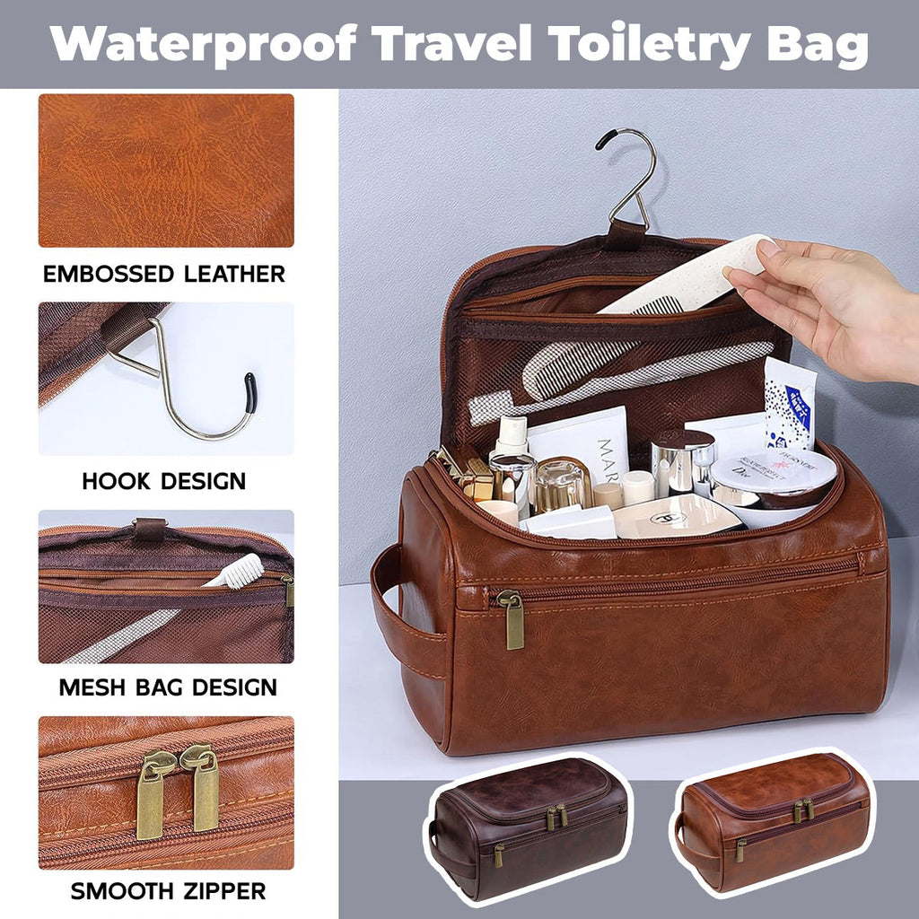 Large PU Makeup Storage Bag in Two Browns | StorageOZ