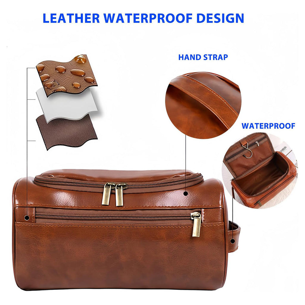 Large PU Makeup Storage Bag in Two Browns | StorageOZ