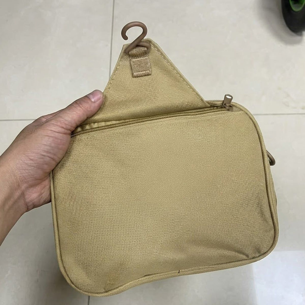 Khaki Oxford Toiletry Wash Bag 24x19cm Size | StorageOZ