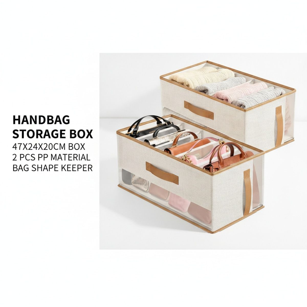 2 Pcs Bag Storage Boxes Closet Organiser | StorageOZ
