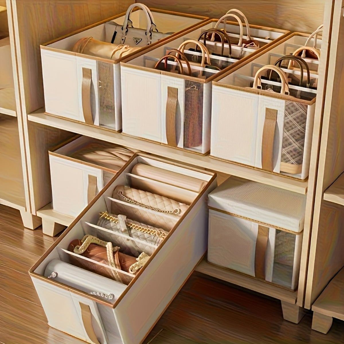 2 Pcs Bag Storage Boxes Closet Organiser | StorageOZ