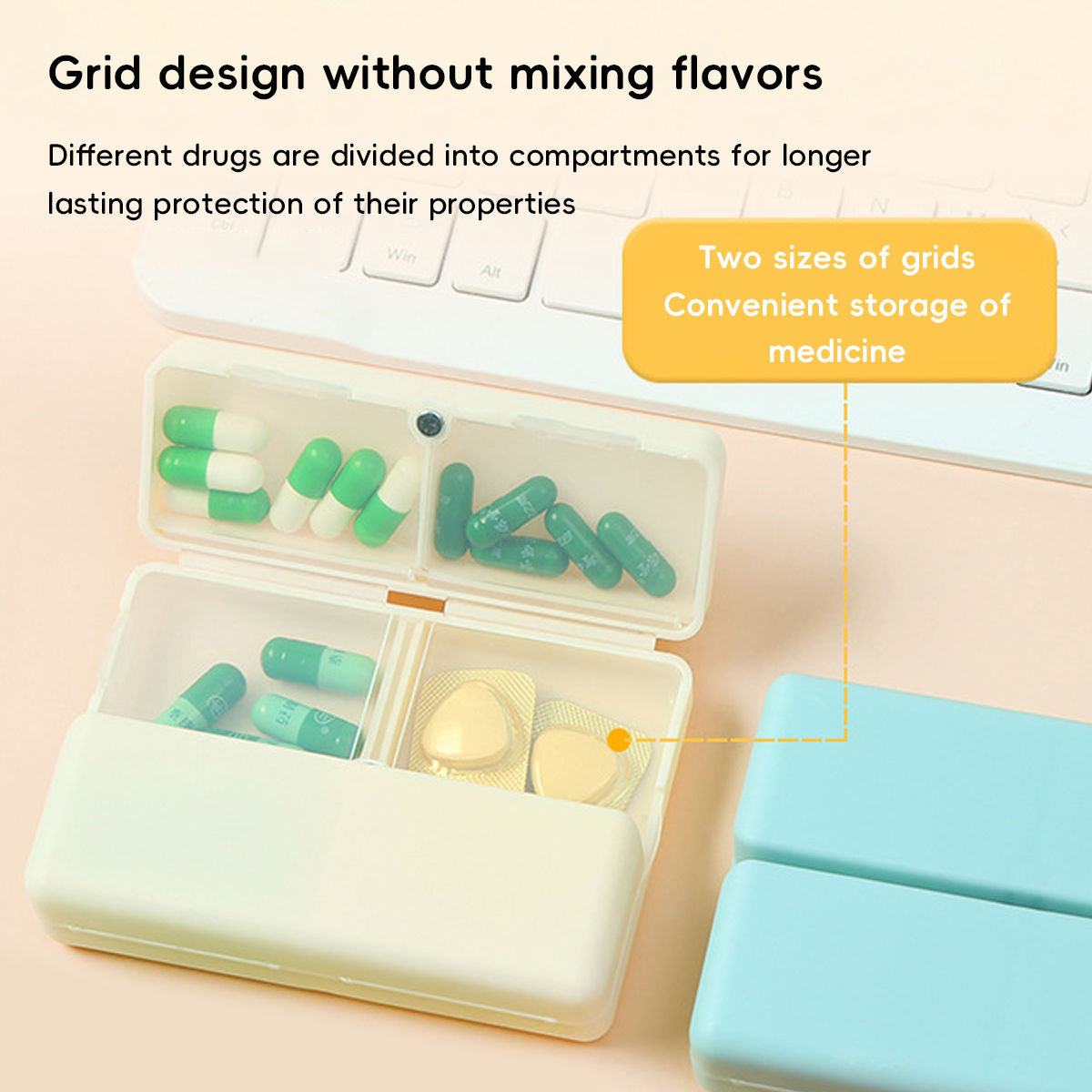 6 Pcs Pill Boxes Three Colours Organiser | StorageOZ