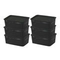6 Pcs Wicker Style Storage Basket with Lids | StorageOZ