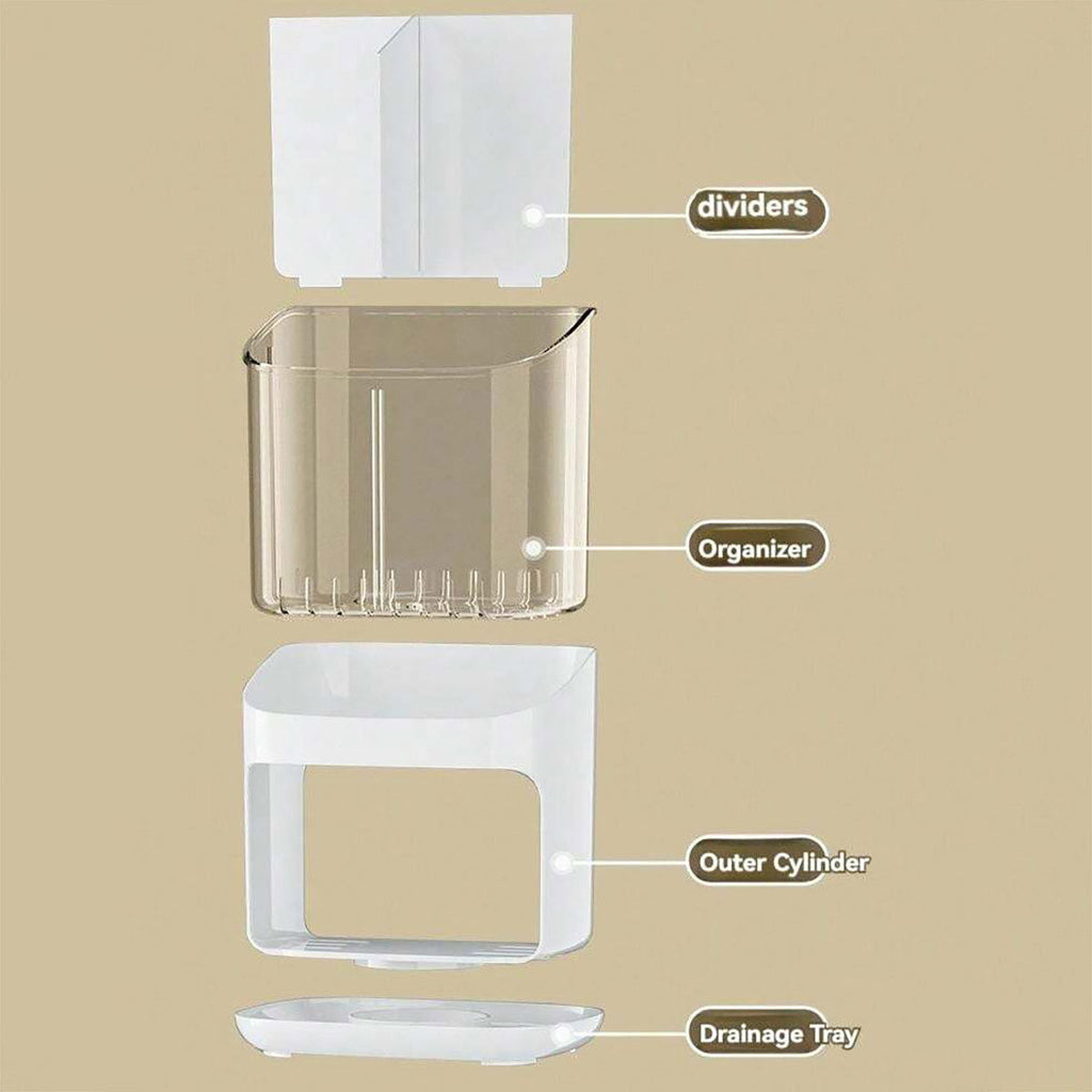 Wall Mounted Chopstick Holder with Drain | StorageOZ