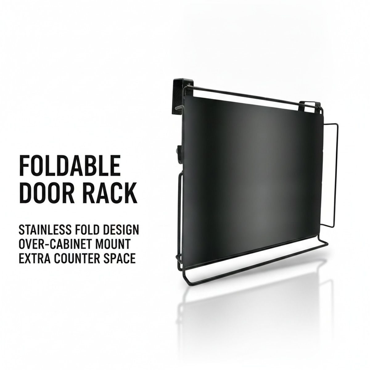 Foldable Over Cabinet Door Storage Rack Black | StorageOZ