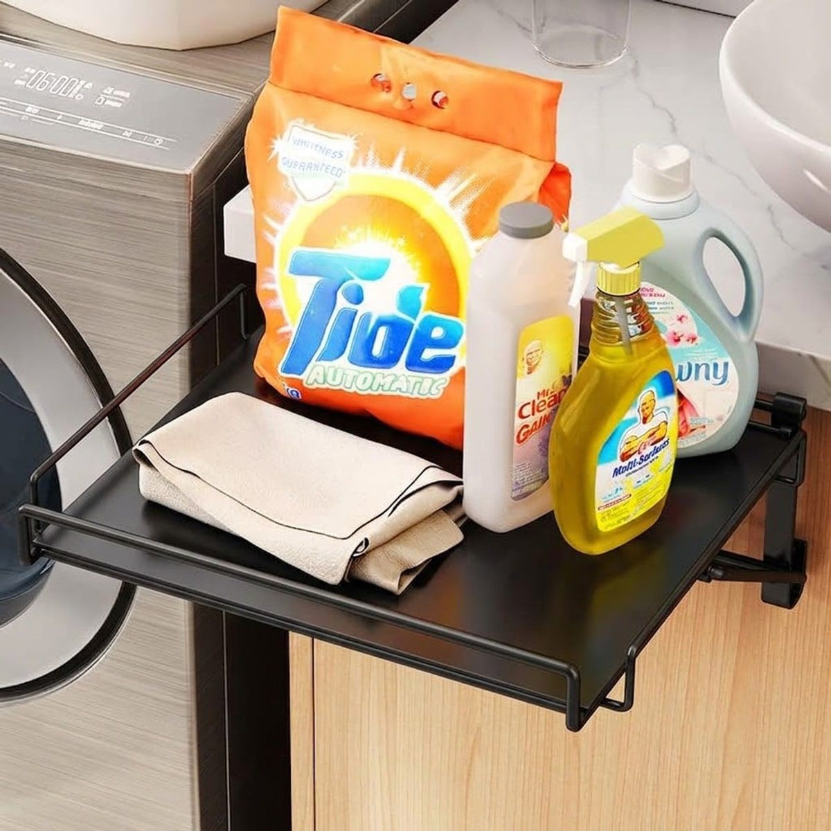 Foldable Over Cabinet Door Storage Rack Black | StorageOZ