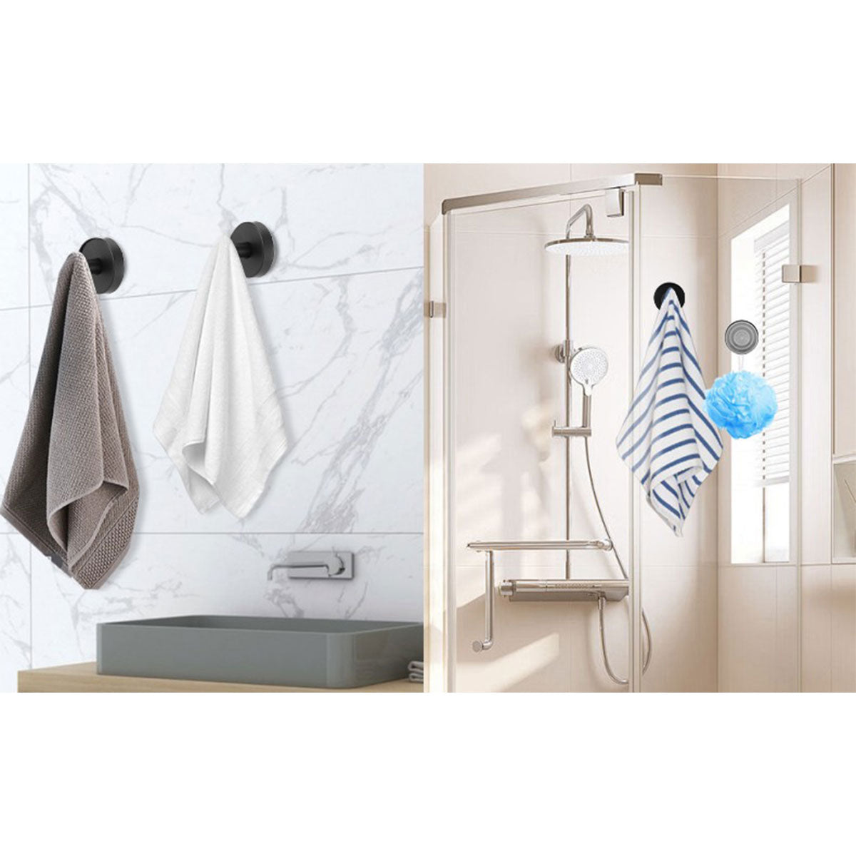 Suction Cup Hooks 2 or 4 Pcs Two Colours | StorageOZ