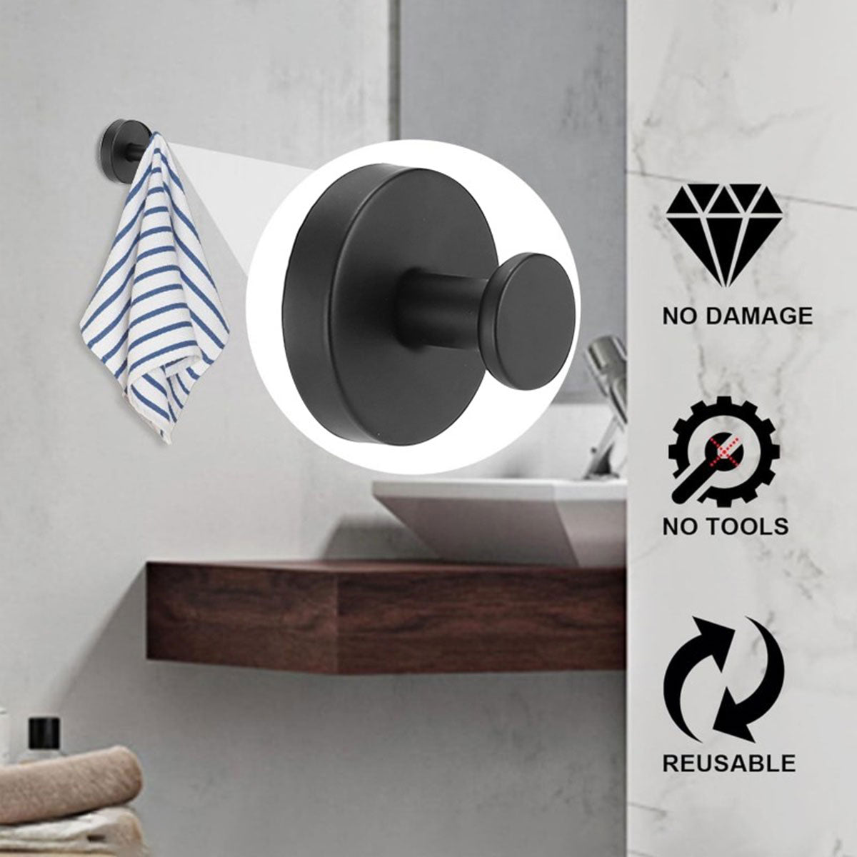 Suction Cup Hooks 2 or 4 Pcs Two Colours | StorageOZ