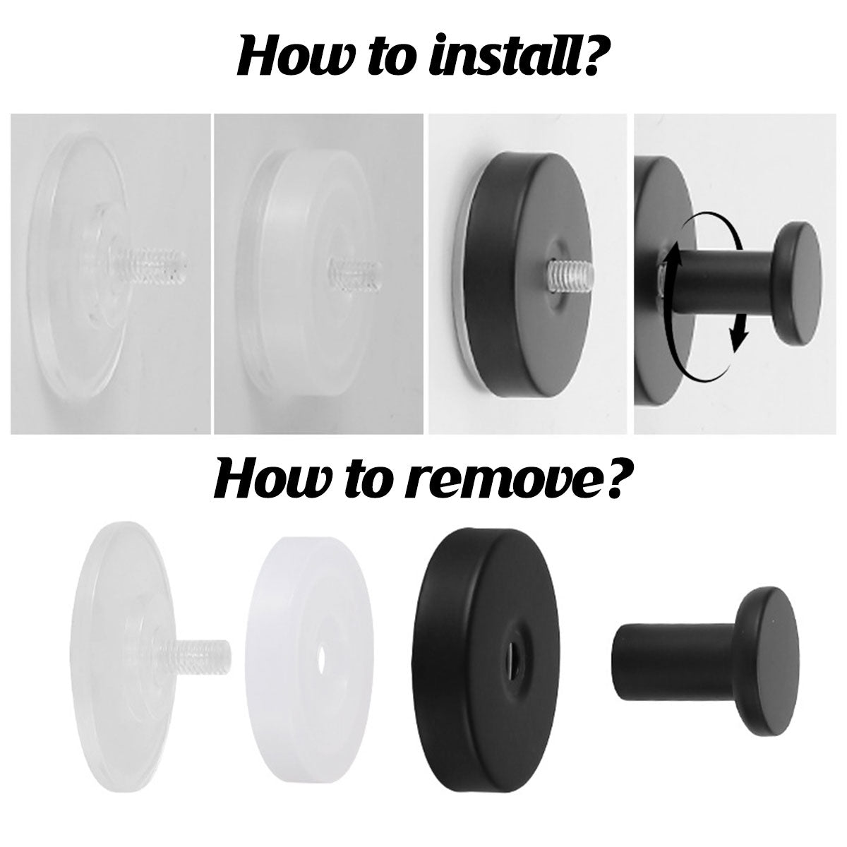 Suction Cup Hooks 2 or 4 Pcs Two Colours | StorageOZ