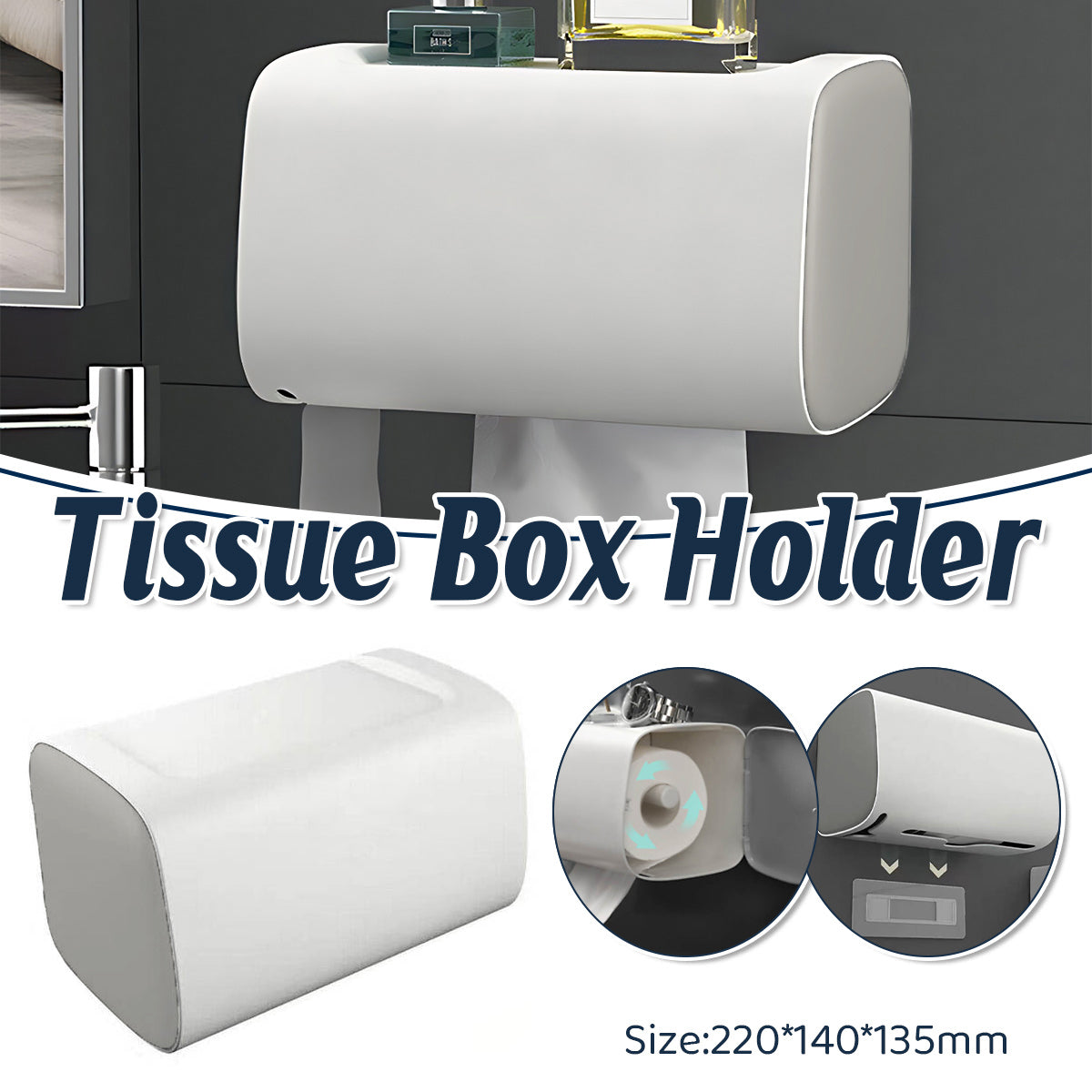 Multifunction Bathroom Tissue Box Holder | StorageOZ