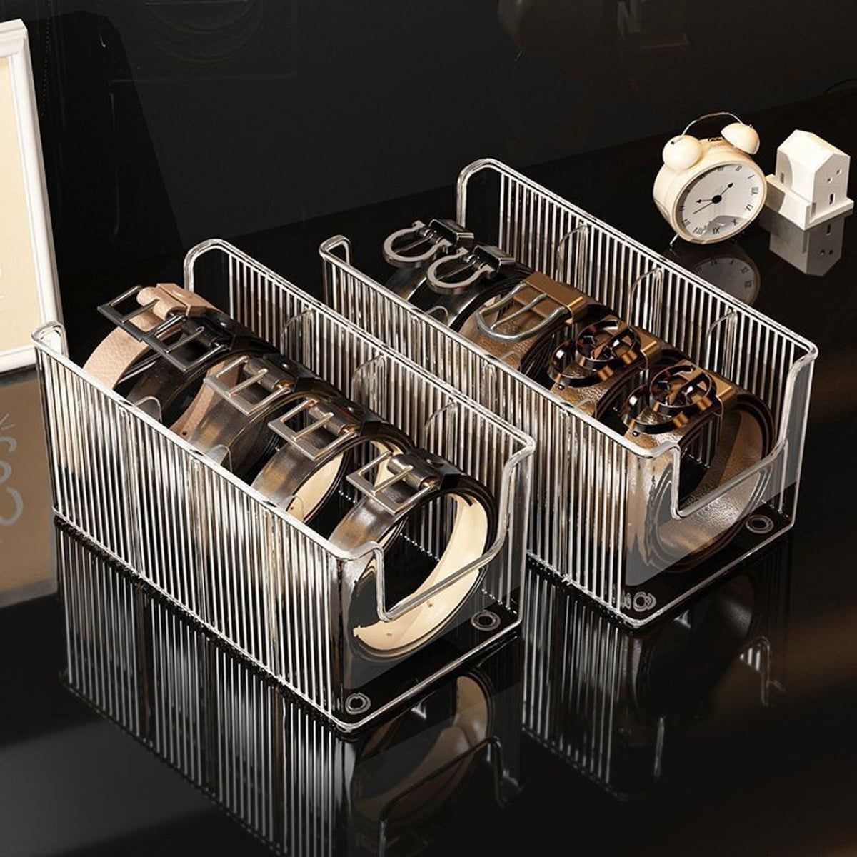 2 Pcs Belt Storage Boxes Closet Organiser | StorageOZ