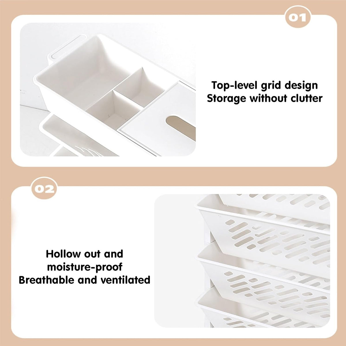 White Rolling Bookshelf 5 or 6 Tiers Set | StorageOZ