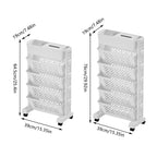 White Rolling Bookshelf 5 or 6 Tiers Set | StorageOZ