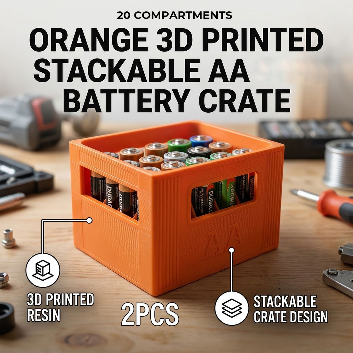 2 Pcs 20 Grid Desk Storage Boxes Organiser | StorageOZ