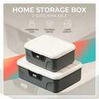 Grey Code Lock Boxes Two Sizes Organiser | StorageOZ