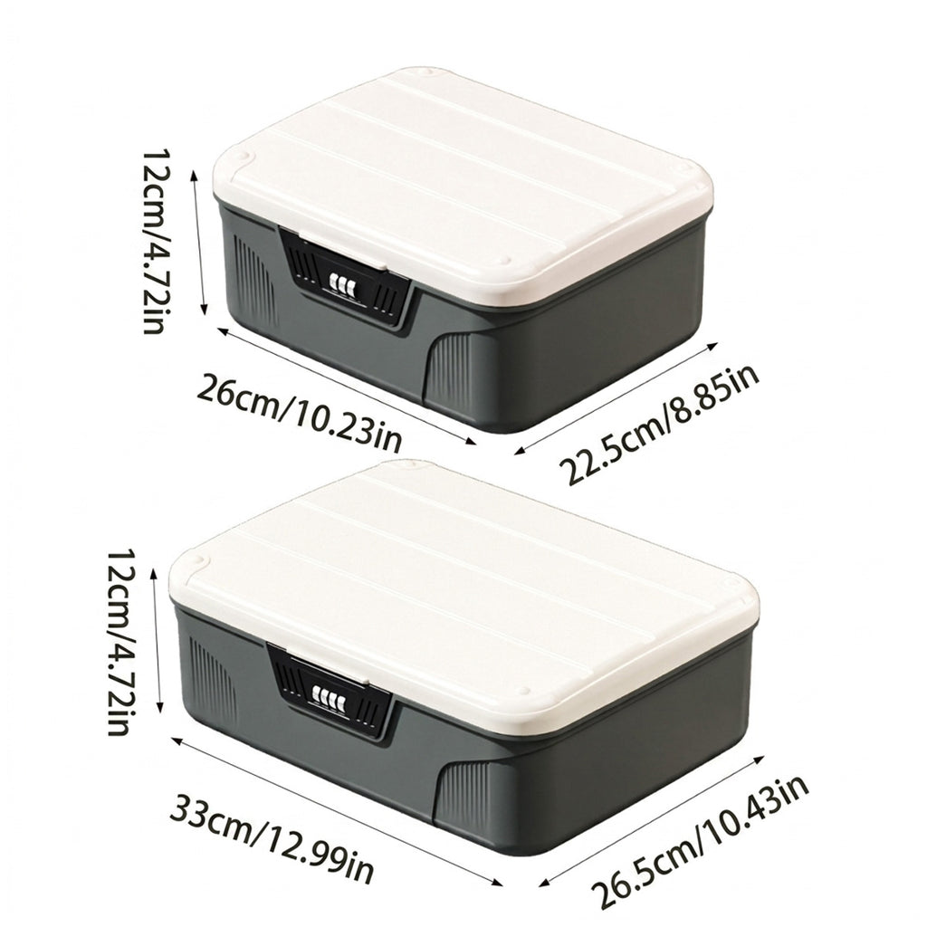 Grey Code Lock Boxes Two Sizes Organiser | StorageOZ