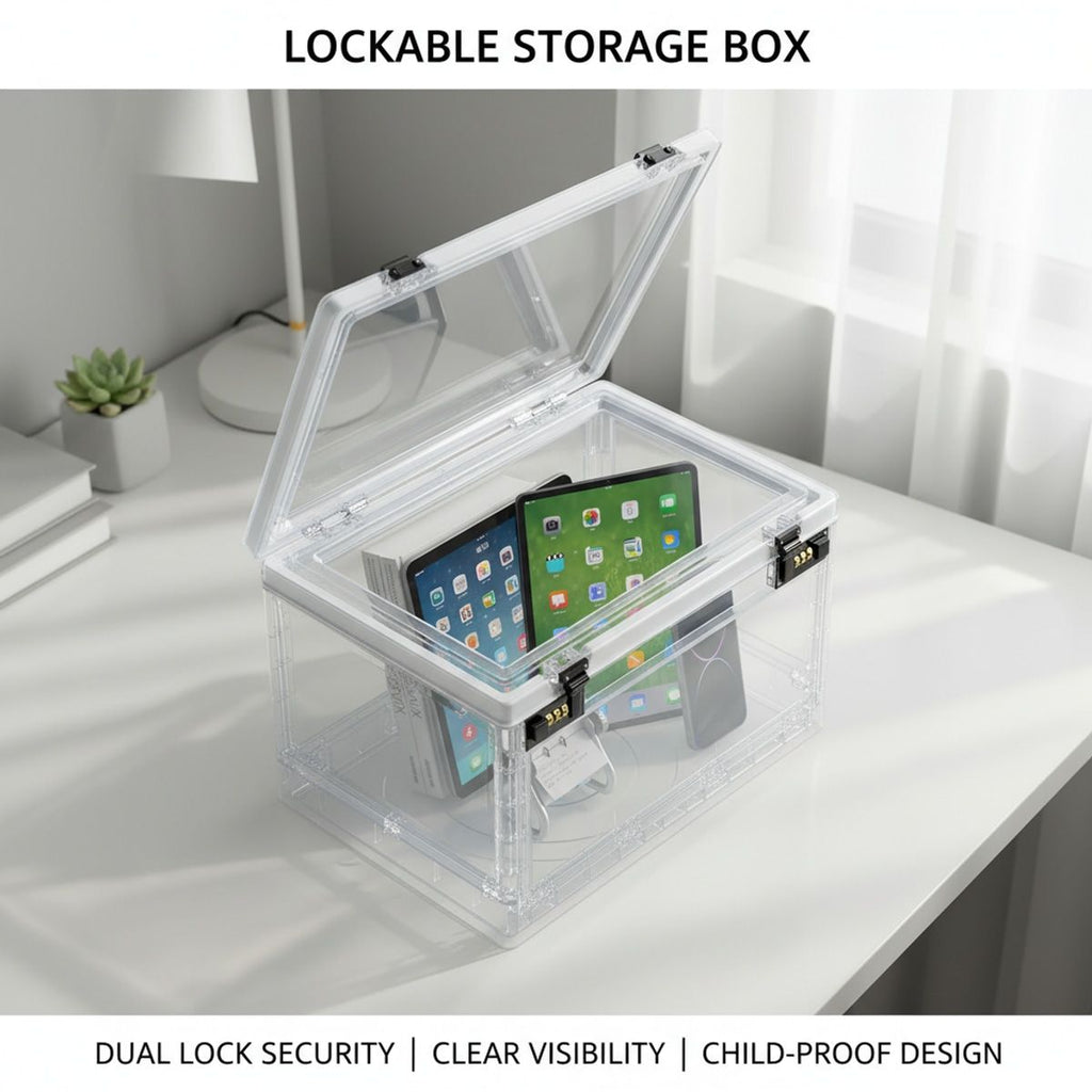 White Password Lock Storage Box Organiser | StorageOZ