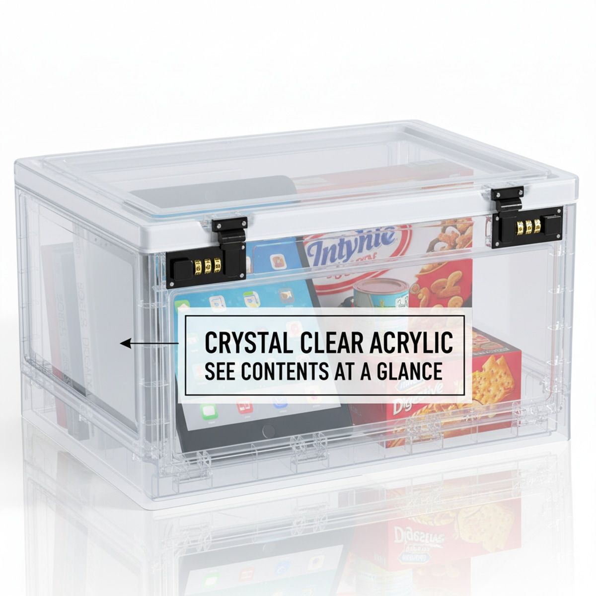 White Password Lock Storage Box Organiser | StorageOZ