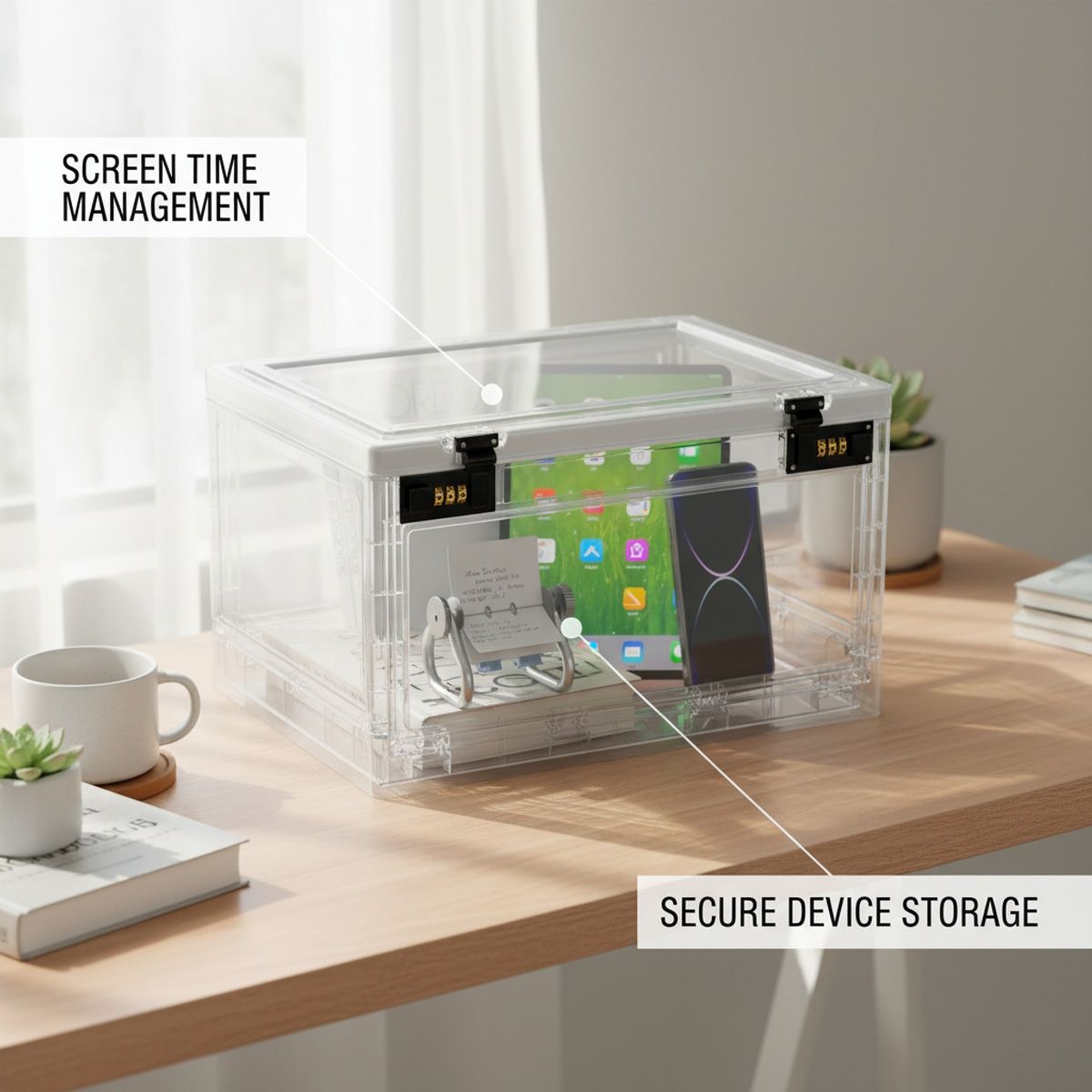 White Password Lock Storage Box Organiser | StorageOZ
