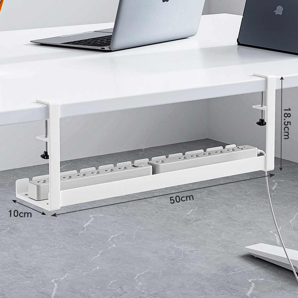 Under Desk White Cable Tray Two Lengths Set | StorageOZ
