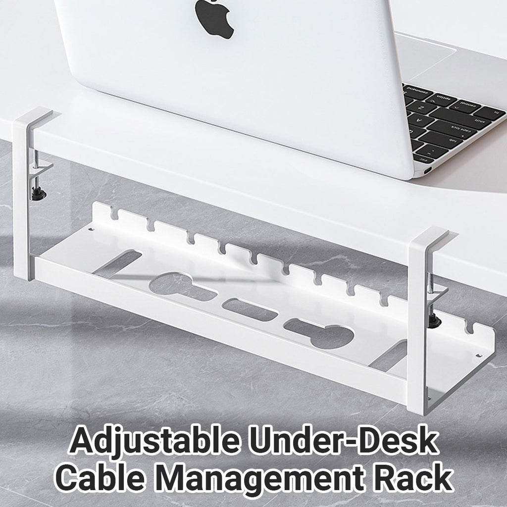 Under Desk White Cable Tray Two Lengths Set | StorageOZ