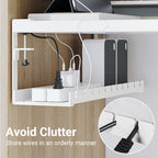 Under Desk White Cable Tray Two Lengths Set | StorageOZ