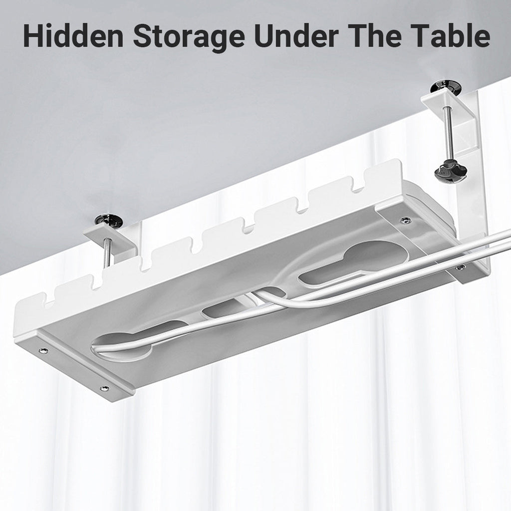 Under Desk White Cable Tray Two Lengths Set | StorageOZ