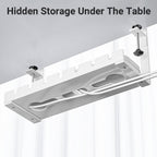 Under Desk White Cable Tray Two Lengths Set | StorageOZ