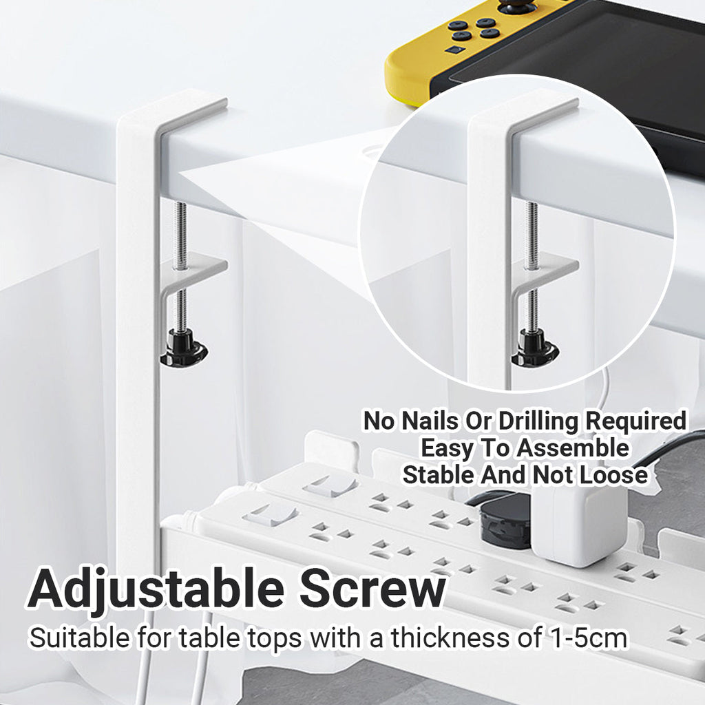 Under Desk White Cable Tray Two Lengths Set | StorageOZ