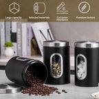 3 Pcs Windowed Steel Jars in Three Colours | StorageOZ