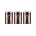 3 Pcs Windowed Steel Jars in Three Colours | StorageOZ