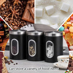 3 Pcs Windowed Steel Jars in Three Colours | StorageOZ
