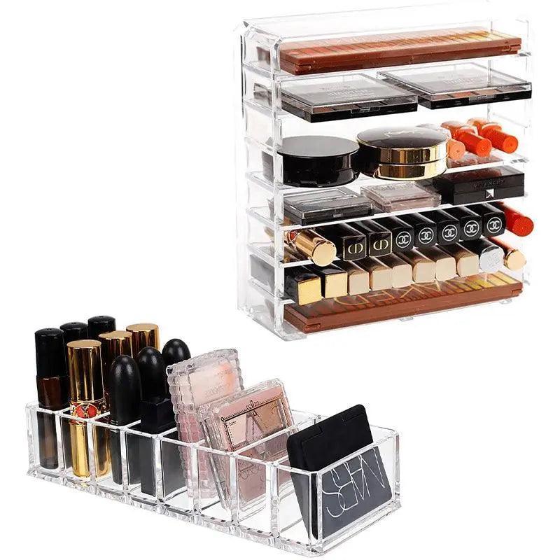 Clear Acrylic 8 Grid Makeup Organiser Two Sizes | StorageOZ
