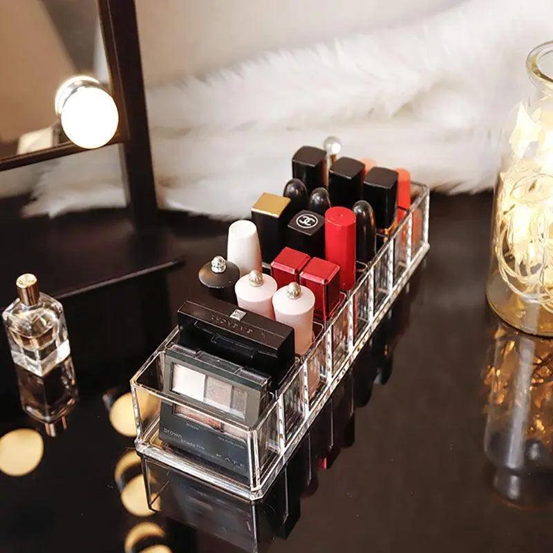 Clear Acrylic 8 Grid Makeup Organiser Two Sizes | StorageOZ