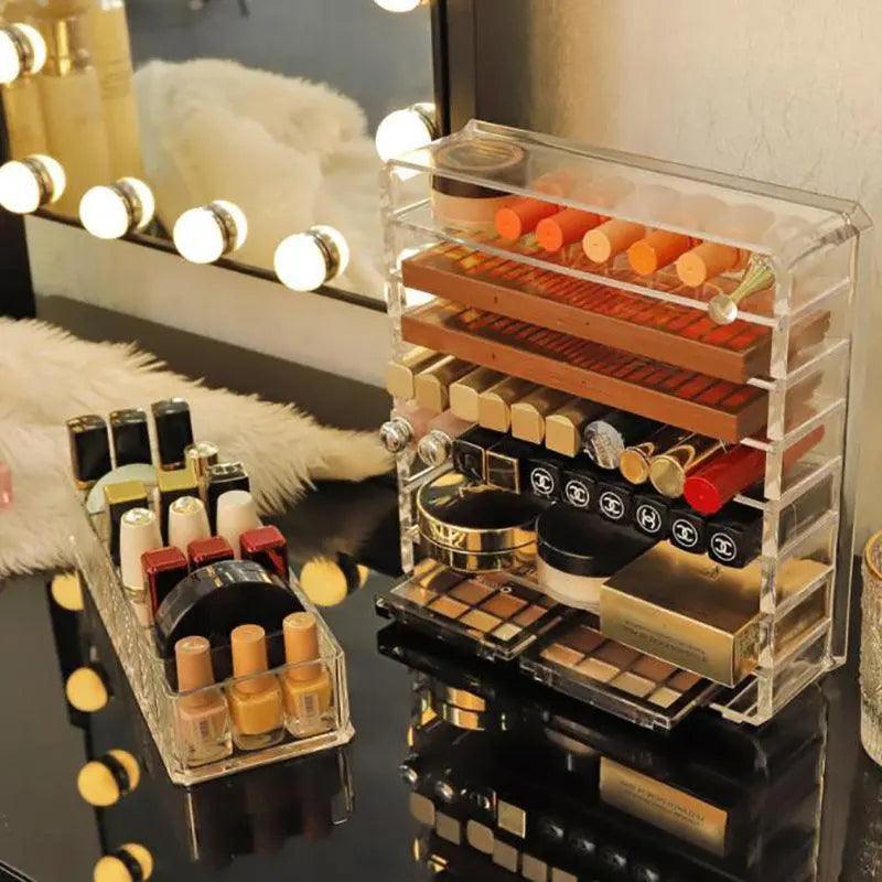 Clear Acrylic 8 Grid Makeup Organiser Two Sizes | StorageOZ