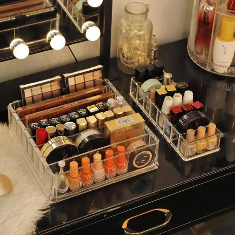 Clear Acrylic 8 Grid Makeup Organiser Two Sizes | StorageOZ